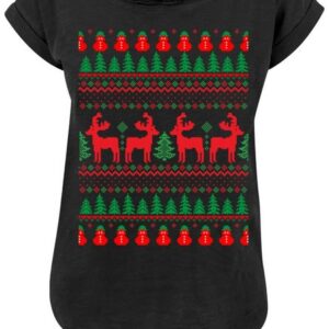 F4NT4STIC T-Shirt Christmas Reindeers Weihnachten Muster Print