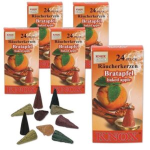 KNOX Räuchermännchen 5 Päckchen Räucherkerzen- Bratapfel - 24er Packung