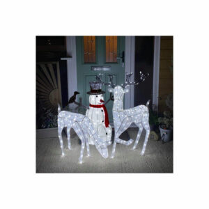 Monster Shop - Beleuchtetes Rentier Reh Hirsch Schneemann led Beleuchtung Weihnachtsdeko kaltweiß Dekoration Zeitschaltuhr Advent Weihnachten