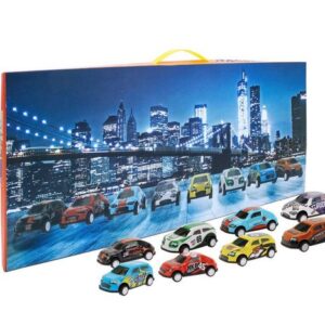 Spetebo Spielzeug-Auto Miniatur Fahrzeuge Auto Set - 24 Teile, (Packung, 1 tlg), Kinder Spielzeug Ralley Wagen zum Aufziehen