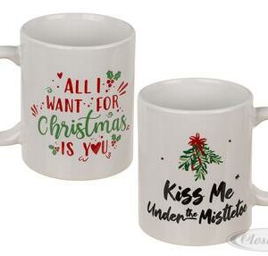 Weihnachts Tassen 2-er Set All I want & Mistletoe