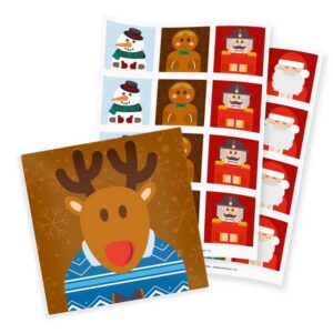 itenga Aufkleber itenga 24x Sticker "Weihnachtsbande quadratisch" 61 x 61 mm