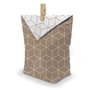 itenga Geschenkpapier itenga 24x Geschenktüten 17x26cm Muster Geometrie + Klammern (T02)