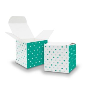 itenga Geschenkpapier itenga Würfelbox aus Karton 6,5x6,5cm Muster Punkte