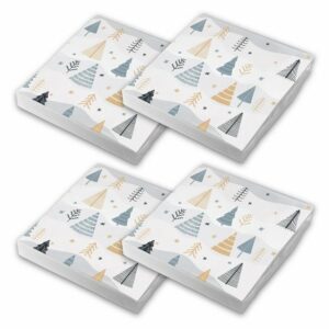 itenga Papierserviette itenga 80x Serviette Weihnachten Bäume - Winterlandschaft Set