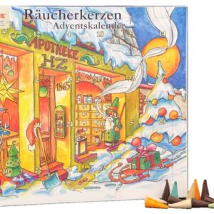 KNOX Duftkerze 09000 17, Adventskalender Apotheke, 24 verschiedene Räucherkerzen, Made in Germany