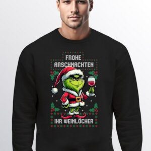 MoonWorks Sweatshirt Sweatshirt Herren Anti-Weihnachten Grinch Weihnachtsmuffel Frohe Arsch