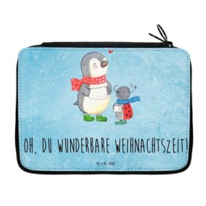 Mr. & Mrs. Panda Federmäppchen Smörle Winterzeit - Eisblau - Geschenk, Advent, Weihnachten, Wintermo, (1-tlg)