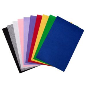 ZADAWERK Bastelfilz Bunte Filzplatten 20x30 cm, 60 Bögen - 10 Farben - zum Nähen, Basteln und Dekorieren