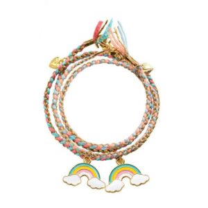 DJECO Kreativset Schmuck basteln: Regenbogen Armbänder Bastelset