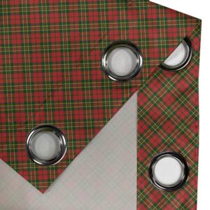 Gardine Dekorative 2-Panel-Fenstervorhänge für Schlafzimmer Wohnzimmer, Abakuhaus, Kariert Irish Tartan Weihnachten