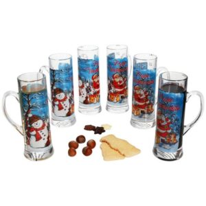 MamboCat Tasse 6x Frohe Weihnachten Glühweinhumpen 200ml Teeglas Becher Weihnachten, Glas