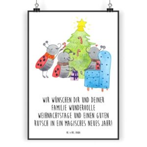 Mr. & Mrs. Panda Poster DIN A4 Weihnachten Smörle - Weiß - Geschenk, Weihnachtsbaum, Heiligab, Weihnachten Smörle (1 St)