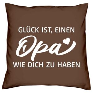 Soreso® Dekokissen Kissen + Urkunde Geschenk Opa zum Geburtstag Vatertag Weihnachten, Geburtstagsgeschenk Weihnachtsgeschenk Vatertagsgeschenk