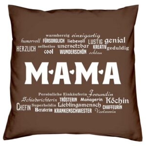 Soreso® Dekokissen Kissen + Urkunde Geschenk für Mama Geburtstag Muttertag Weihnachten, Geburtstagsgeschenk Weihnachtsgeschenk Muttertagsgeschenk