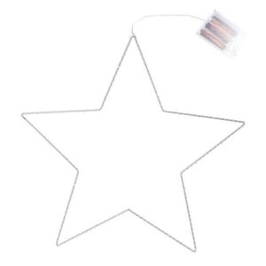 Spetebo Hängedekoration LED Fenster Silhouette Stern silber - Ø 45 cm, Deko Weihnachts Beleuchtung zum Aufhängen