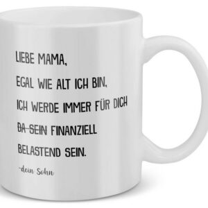 22Feels Tasse Mama Geschenk von Sohn Muttertag Geburtstag Mutter Weihnachten Frauen, Keramik, Made in Germany, Spülmaschinenfest