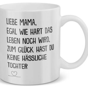 22Feels Tasse Mama Geschenk von Tochter Muttertag Geburtstag Mutter Weihnachten Frau, Keramik, Made in Germany, Spülmaschinenfest