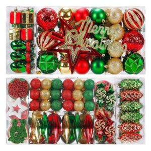 AUFUN Weihnachtsbaumkugel Premium Weihnachtsdekorationen Weihnachtsbaumschmuck Deko Kunststoff, für Weihnachten, Hochzeiten, Verlobungen,Geburtstagen, Jubilaumsfeiern