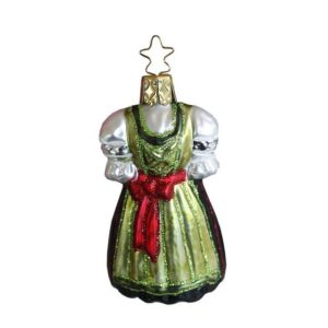 INGE-GLAS® Christbaumschmuck INGE-GLAS Weihnachts-Anhänger grünes Dirndl (1-tlg)