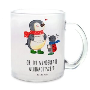 Mr. & Mrs. Panda Teeglas Smörle Winterzeit - Transparent - Geschenk, Weihnachten, Teeglas, Wei, Premium Glas, Farbecht