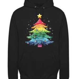 Quattro Formatee Kapuzenpullover Regenbogen Weihnachtsbaum - Weihnachten X-mas Weihnachtsgeschenk LGBT (1-tlg)