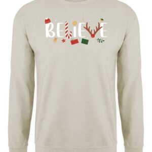 Quattro Formatee Sweatshirt Believe Rentier - Weihnachten Nikolaus Weihnachtsgeschenk Unisex Pullo (1-tlg)