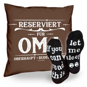 Soreso® Dekokissen Kissen Reserviert für Oma & Sprüche Socken Sleep, Geschenke Weihnachten Geburtstag Muttertag