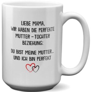 22Feels Tasse Mama Geschenk von Tochter Muttertag Geburtstag Mutter Weihnachten Frau, Keramik, XL, Made In Germany, Spülmaschinenfest
