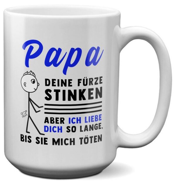 22Feels Tasse Papa Geschenk Fürze Stinken Vatertag Vater Geburtstag Weihnachten Papi, Keramik, XL, Made In Germany, Spülmaschinenfest