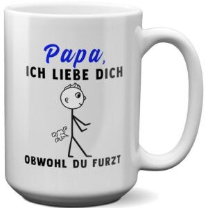 22Feels Tasse Papa Geschenk Liebe Dich Vatertag Vater Geburtstag Weihnachten Papi, Keramik, XL, Made In Germany, Spülmaschinenfest