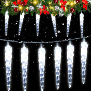 40 led Lichterkette Eiszapfen Beleuchtung für Weihnachten Innen Außen Weihnachtsdeko Kaltweiß - Swanew