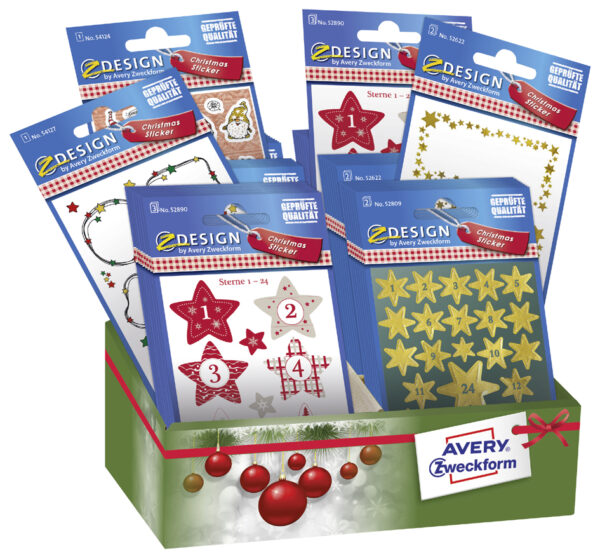 AVERY Zweckform ZDesign Weihnachts-Sticker , Adventskalender,