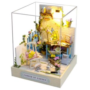 Cute Room 3D-Puzzle Puppenhaus Miniatur DIY hölzernes Gartenecken, Puzzleteile, 3D-Puzzle, Miniaturhaus 1:24, Modellbausatz mit Möbeln zum basteln-Serie-Mini Szenen