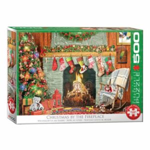 EUROGRAPHICS Puzzle Weihnachten beim offenen Kamin, 500 Puzzleteile