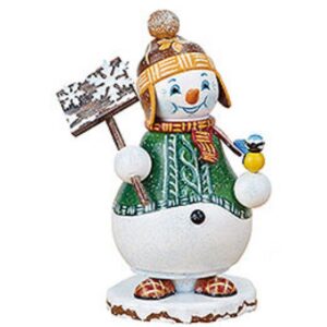 Hubrig Volkskunst GmbH Räuchermännchen Wichtel Schneemann Schneegestöber Höhe ca. 14 cm, handbemalt