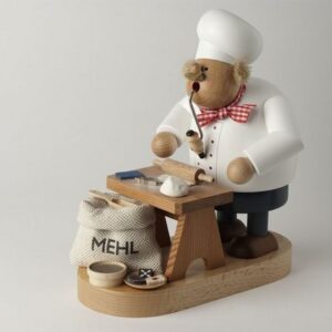 KWO Kunstgewerbe-Werkstätten Olbernhau GmbH Räuchermännchen Räuchermann Bäcker am Tisch BxTxH= 14x18x19cm NEU