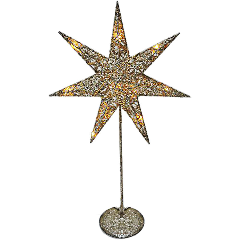 Led Weihnachts Tisch Steh Leuchte Advents Stern Lampe silber gold Deko Beleuchtung Harms 920116