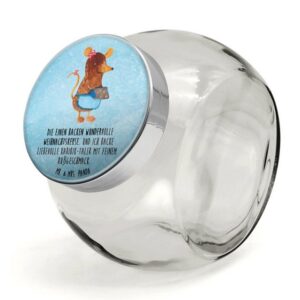 Mr. & Mrs. Panda Glas XL 2000ml Maus Kekse - Eisblau - Geschenk, Advent, Gewürzdose, Nikola, Premium Glas