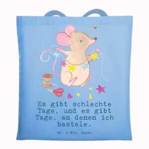 Mr. & Mrs. Panda Tragetasche Maus Basteln Tage - Sky Blue - Geschenk, Stoffbeutel, Auszeichnung, k (1-tlg)