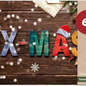 Platzset, Tischsets Weihnachten XMAS Holz 6er Tischunterlage Tischdeko, matches21 HOME & HOBBY, (6-St), modernes Esstisch Platzdeckchen als abwaschbarer Tischuntersetzer