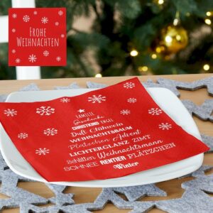 Servietten 3-lagig 2er Set WEIHNACHTEN 3 Motive von CEPEWA Weiss / Rot