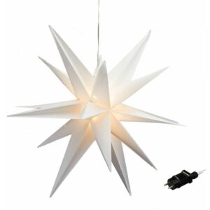 Xxl led Advents Stern warm weiß - 100cm - 3D Weihnachtsstern Fenster Deko zum Hängen für Außen mit Timer
