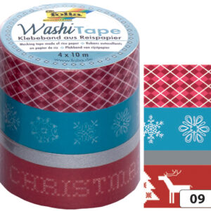 folia Deko-Klebeband Washi-Tape WEIHNACHTEN RETRO, 4er Set