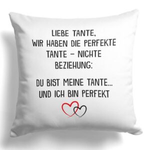 22Feels Dekokissen Beste Tante Geschenk v. Nichte Geburtstag Weihnachten Deko Frauen, Deko mit Persönlichkeit