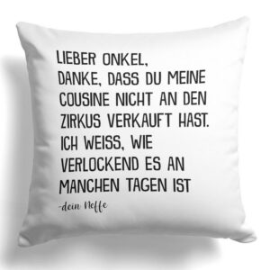 22Feels Dekokissen Bester Onkel Geschenk v. Neffe Geburtstag Weihnachten Deko Männer, Deko mit Persönlichkeit