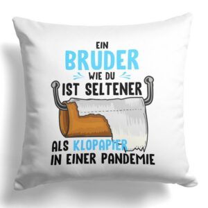 22Feels Dekokissen Bruder Geschenk Geburtstag Weihnachten Geschwister Deko Männer Jungs, Deko mit Persönlichkeit