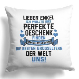 22Feels Dekokissen Enkel Geschenk Jungs Deko Oma und Opa Geburtstag Weihnachten Abitur, Deko mit Persönlichkeit