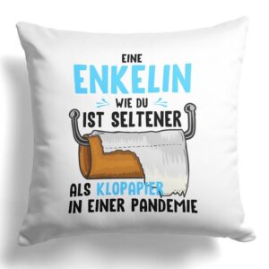 22Feels Dekokissen Enkelin Geschenk Mädchen von Oma Opa Geburtstag Weihnachten Abitur, Deko mit Persönlichkeit