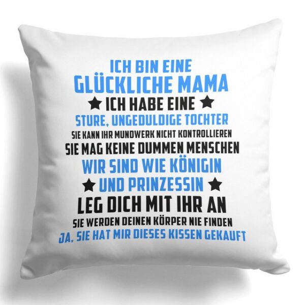 22Feels Dekokissen Mama Geschenk v Tochter Mutter Muttertag Geburtstag Weihnachten Frauen, Deko mit Persönlichkeit